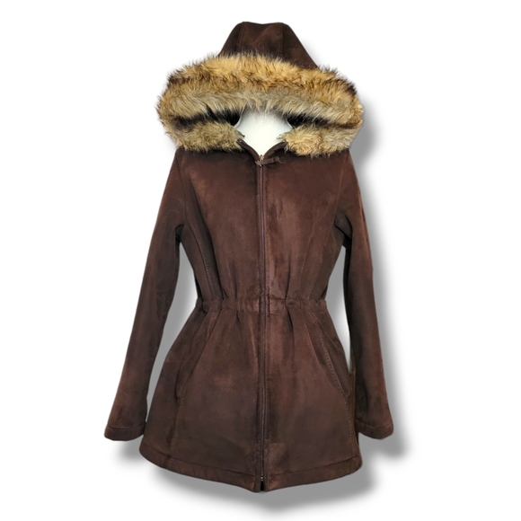 Liz Clairborne Faux Suede/Fur Coat Size Medium (8/10)‎ - Picture 2 of 11